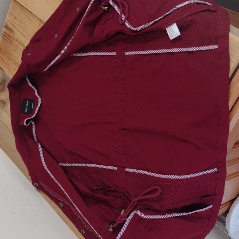 Eden Society Burgundy Full Front Zip Utility Jacket Size S - Picture 9 of 12